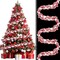 16.4 ft Christmas Tinsel Garland Lighted Metallic Twist Garland with 50 LED Lights